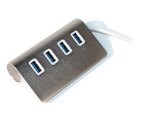 Концентратор USB 3.0 Maiwo KH001 4 порта USB 3.0 с голубой подсветкой алюминий с