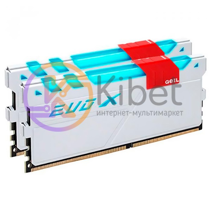 Модуль памяти 8Gb x 2 (16Gb Kit) DDR4, 3000 MHz, Geil Evo X, White, 15-17-17-35,