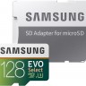 Карта памяти microSDHC, 128Gb, Class10 UHS-I U3, Samsung EVO Select, SD адаптер