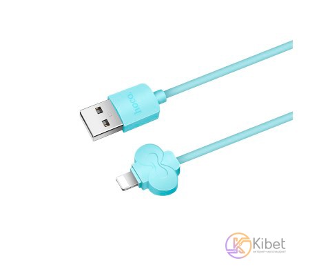 Кабель USB - Lightning, Hoco Butterfly, 1 m, Sky Blue, (X18)