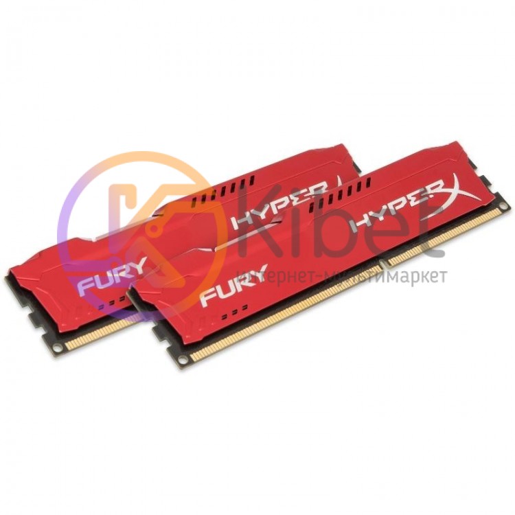 Модуль памяти 4Gb x 2 (8Gb Kit) DDR3, 1866 MHz, Kingston HyperX Fury, Red, 10-11