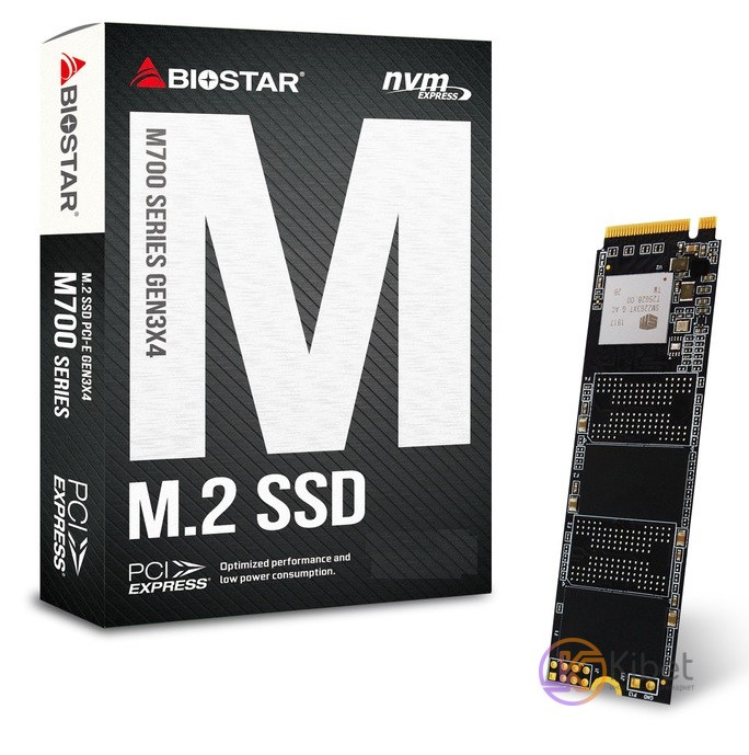 Твердотельный накопитель M.2 128Gb, Biostar M700, PCI-E 4x, 3D TLC, 1850 950 MB
