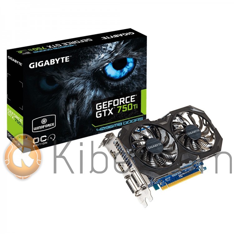 Видеокарта GeForce GTX750Ti OC, Gigabyte, 4Gb DDR5, 128-bit, 2xDVI 2xHDMI, 1137
