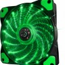 Вентилятор 120 мм, Frime 'Iris', Black, 120х120х25 мм, Green LED подсветка (15 L