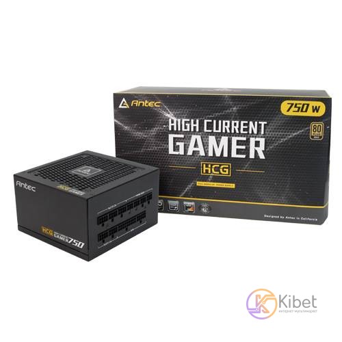 Блок питания 750W, Antec High Current Gamer Gold HCG750, Black, модульный, 80+ G