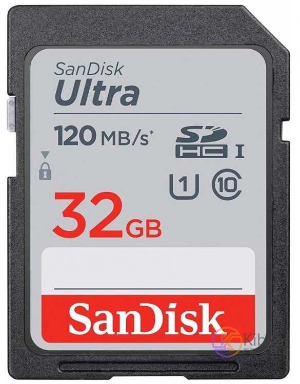 Карта памяти SDHC, 32Gb, Class10 UHS-I U1, SanDisk Ultra, 120 40 MB s (SDSDUN4