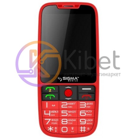 Мобильный телефон Sigma mobile Comfort 50 Elegance 3 Red 'бабушкофон', 2 Sim, ди