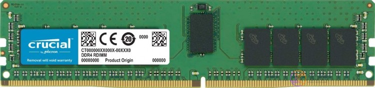 Модуль памяти 16Gb DDR4, 2933 MHz, Crucial, ECC, Registered, 1.2V, CL21 (CT16G4R