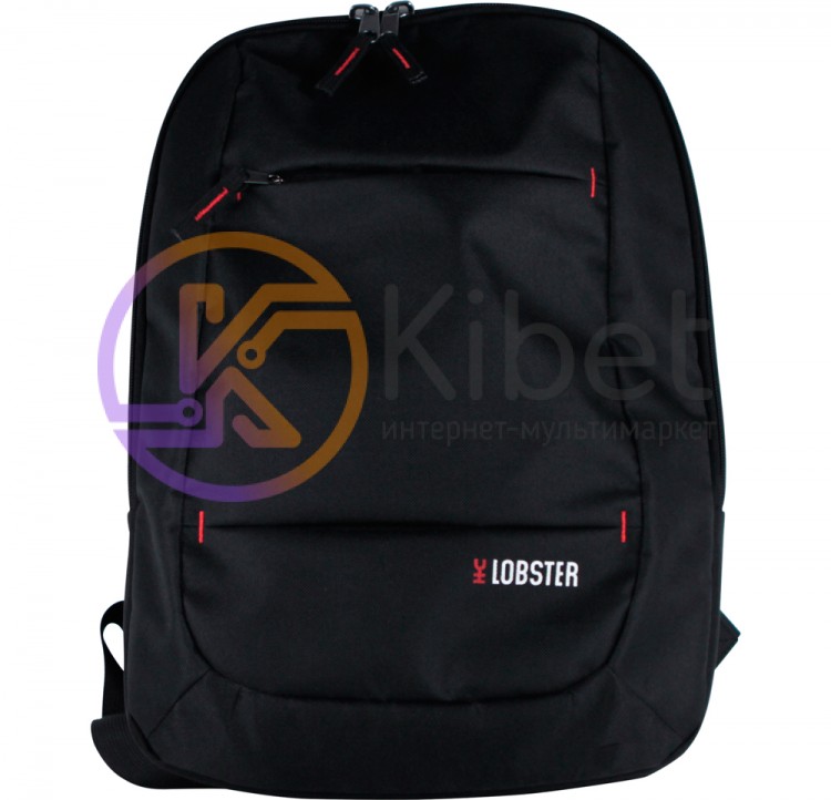 Рюкзак для ноутбука 17.3' Lobster LBS17B1BP, Black, полиэстер, 45 х 33 х 9.9 см