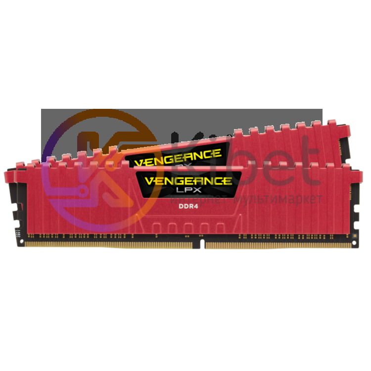 Модуль памяти 8Gb x 2 (16Gb Kit) DDR4, 3000 MHz, Corsair Vengeance LPX, Red, 15-