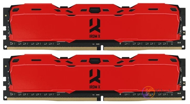 Модуль памяти 8Gb x 2 (16Gb Kit) DDR4, 3200 MHz, Goodram IRDM X, Red, 16-18-18,
