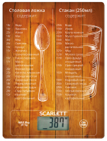 Весы кухонные Scarlett SC-KS57P19, стекло, максимальный вес 8кг, цена деления 1