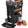 Ящик для инструмента на колесах Neo, пластмассовый, 400x400x705 мм, Black-Orange