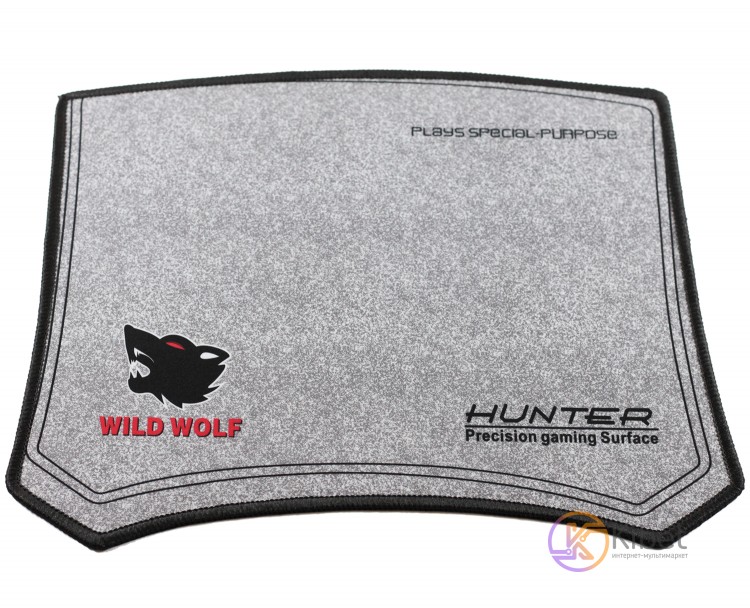 Коврик Office прорезиненный Hunter Wild Wolf, 250х300 мм, толщина 2 мм, цвет Gre