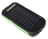 Универсальная мобильная батарея 12000 mAh, Power Bank, Black Green, солнечная па