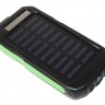 Универсальная мобильная батарея 12000 mAh, Power Bank, Black Green, солнечная па