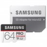 Карта памяти microSDXC, 64Gb, Class10 UHS-I, Samsung PRO Endurance, SD адаптер (