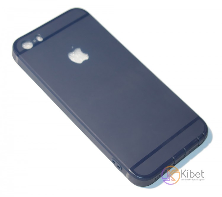 Накладка силиконовая для смартфона Apple iPhone 5 5s SE dark blue, матовый, выре