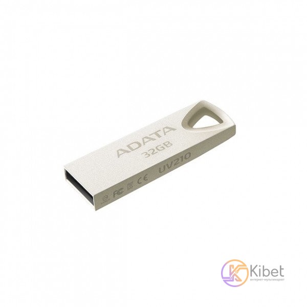 USB Флеш накопитель 32Gb ADATA UV210, Silver, металлический корпус (AUV210-32G-R