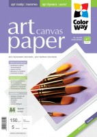 Фотобумага ColorWay 'Art', холст, для струйной печати, A4, 150 г м2, 5 л (PPA150