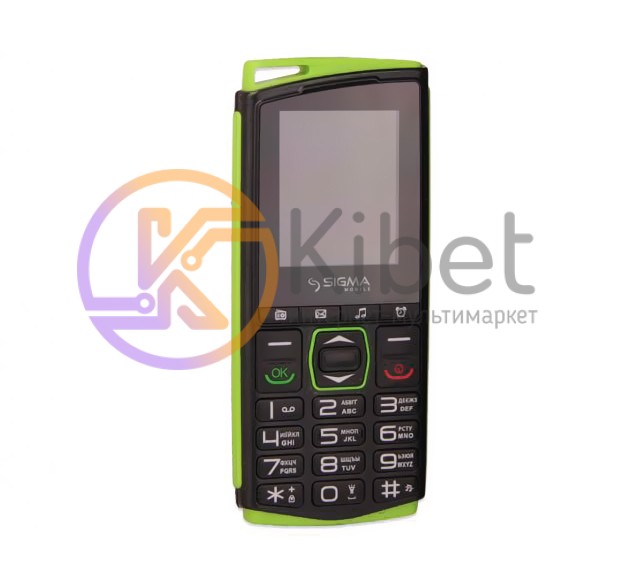Мобильный телефон Sigma mobile Comfort 50 mini4 Black-Green 'бабушкофон', 2 Sim,