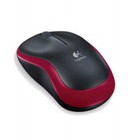 Мышь Logitech M185, Red Black, USB, беспроводная, оптическая, 1000 dpi, 3 кнопки