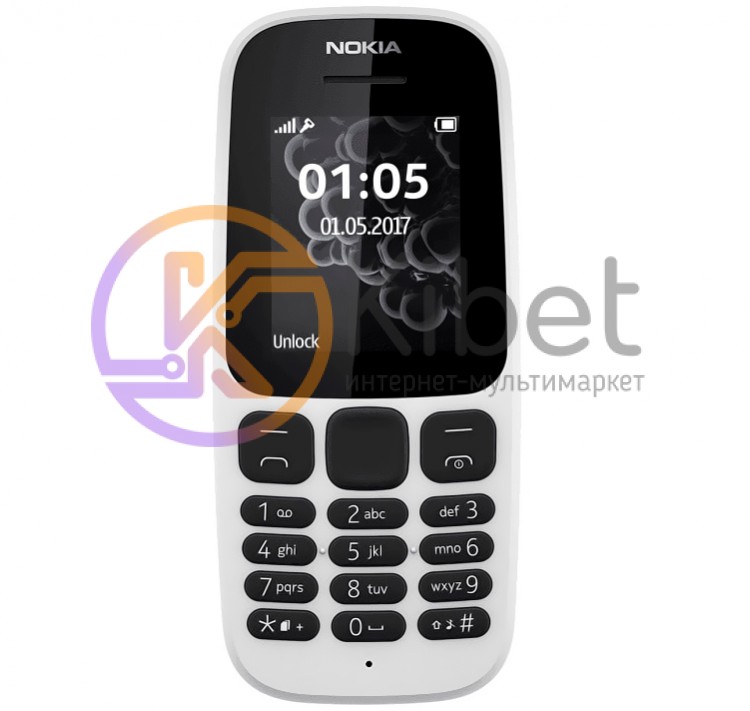 Мобильный телефон Nokia 105 Duos New White, 2 Sim