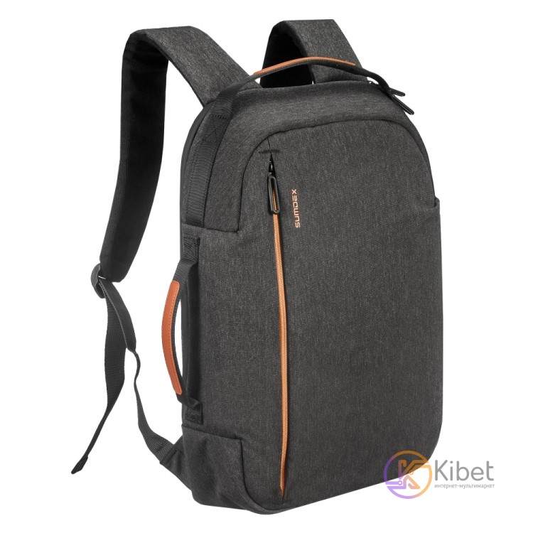 Рюкзак для ноутбука 15.6' Sumdex PON-268GB, Grey, полиэстер нейлон, 38.5 x 31 x