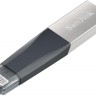 USB 3.0 Lightning Флеш накопитель 128Gb, SanDisk iXpand Mini, Silver Gray (SDI