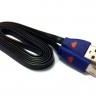 Кабель USB - microUSB, Black, 1 м, подсветка коннекторов, плоский, Bulk