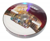 Диск DVD+R 10 Videx 'World Колизей', 4.7Gb, 16x, Bulk Box