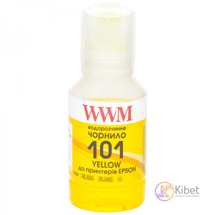 Чернила WWM Epson L4150 L4160, Yellow, 140 мл, водорастворимые (E101Y)