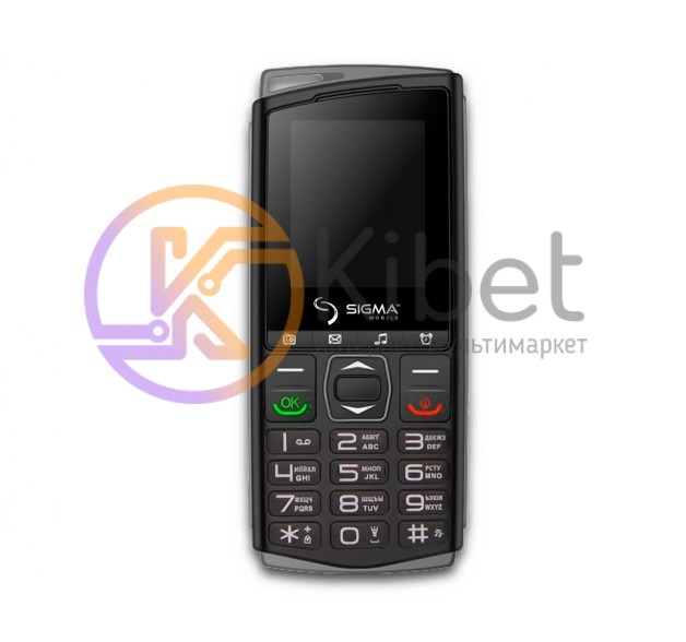 Мобильный телефон Sigma mobile Comfort 50 mini4 Black Grey 'бабушкофон', 2 Sim,