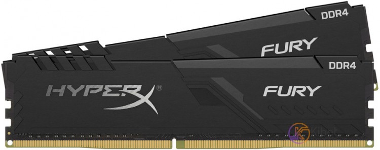 Модуль памяти 8Gb x 2 (16Gb Kit) DDR4, 2666 MHz, Kingston HyperX Fury, Black, 16