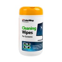 Салфетки чистящие ColorWay для экранов, влажные, туба, 100 шт (CW-1071)