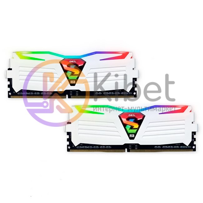 Модуль памяти 8Gb x 2 (16Gb Kit) DDR4, 2666 MHz, Geil Super Luce RGB, White, 16-