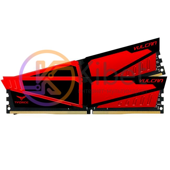 Модуль памяти 8Gb x 2 (16Gb Kit) DDR4, 3000 MHz, Team Vulcan, Red, 16-18-18-38,