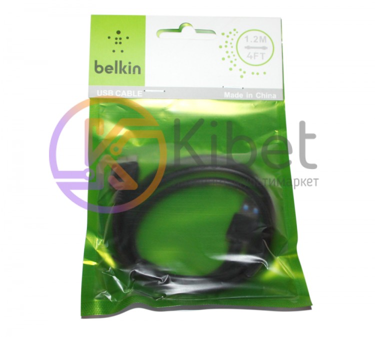 Кабель USB 3.0 - microUSB 3.0, Belkin, Black, 1.2 м, Shrink