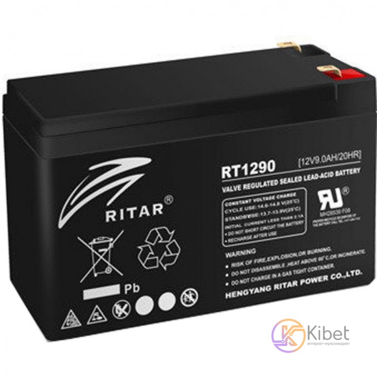 Батарея для ИБП 12В 9Ач AGM Ritar RT1290B, 151х65х93 мм