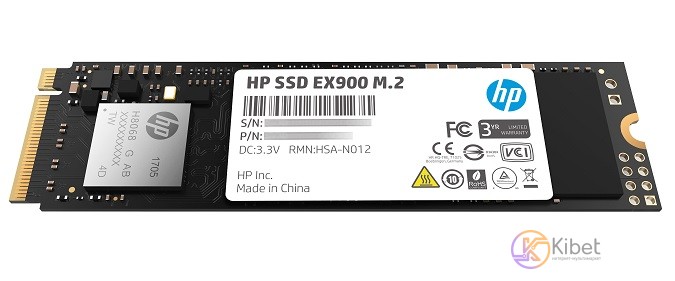 Твердотельный накопитель M.2 250Gb, HP EX900, PCI-E 3.0 x4, 3D TLC, 2000 1000 MB