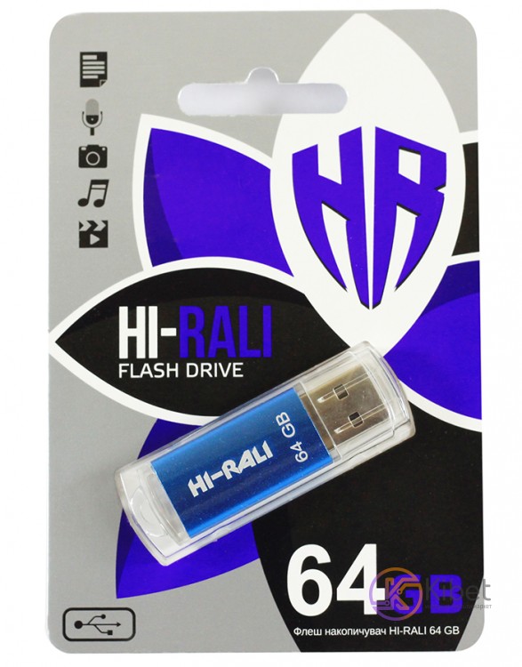 USB Флеш накопитель 64Gb Hi-Rali Rocket series Blue,(HI-64GBVCBL)