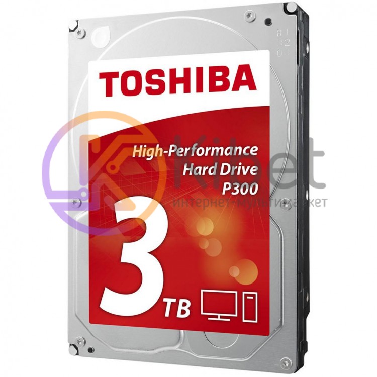 Жесткий диск 3.5' 3Tb Toshiba P300, SATA3, 64Mb, 7200 rpm (HDWD130UZSVA)