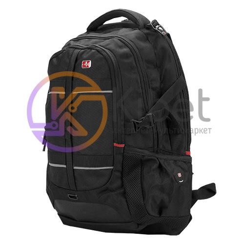 Рюкзак для ноутбука 16' Continent BP-302BK, Black, нейлон полиэстер, 38,8 x 26 x
