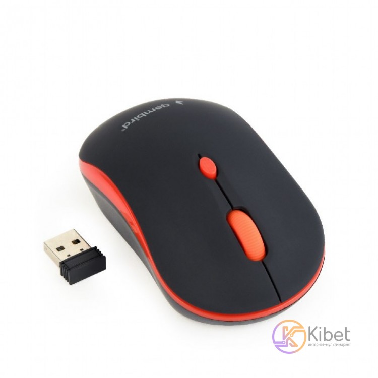 Мышь Gembird MUSW-4B-03-R беспроводная, Black Red, dpi:1600, USB, 2xAAА (MUSW-4B