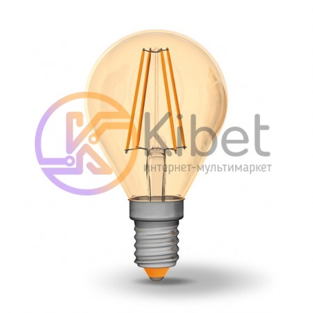 Лампа Filament Videx LED, E14, 4W (аналог W), 2200K (мягкий свет), класс энергоп