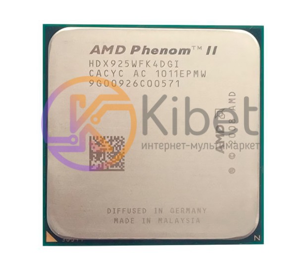 Процессор AMD (AM3) Phenom II X4 925, Tray, 4x2.8 GHz, L3 6Mb, Deneb, 45 nm, TDP