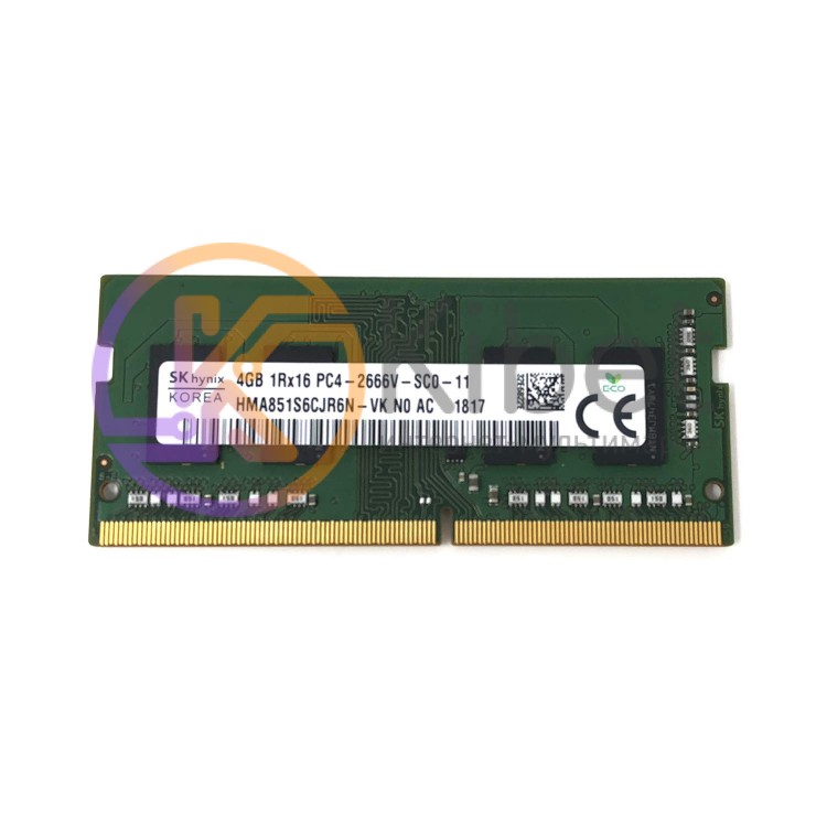 Модуль памяти SO-DIMM, DDR4, 4Gb, 2666 MHz, Hynix, 1.2V, CL19 (HMA851S6CJR6N-VK)