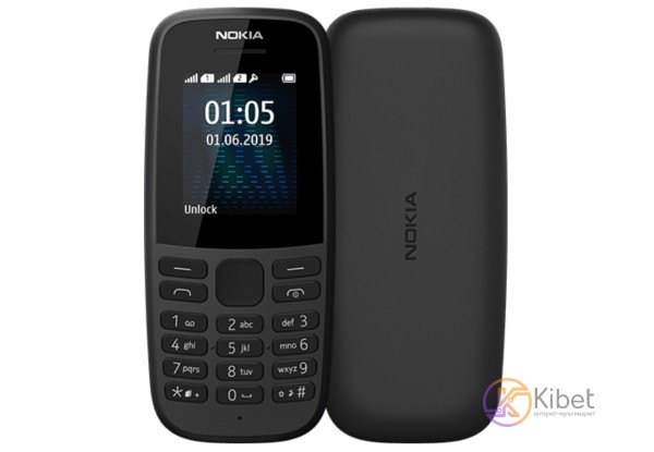 Мобильный телефон Nokia 105 TA-1203 Black, 1 Sim