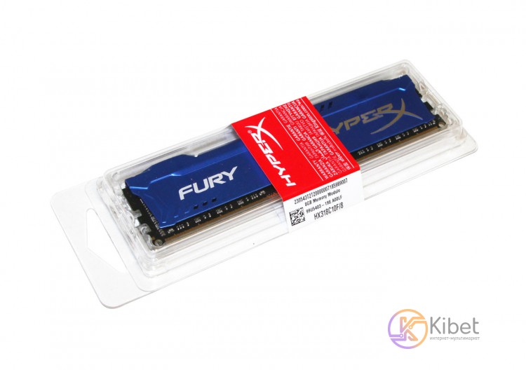 Модуль памяти 8Gb DDR3, 1866 MHz, Kingston HyperX Fury, Blue, 10-11-10-28, 1.5V,