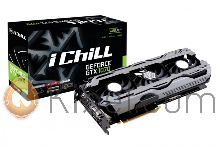 Видеокарта GeForce GTX1070 OC, Inno3D, iChill HerculeZ X3, 8Gb DDR5, 256-bit, DV